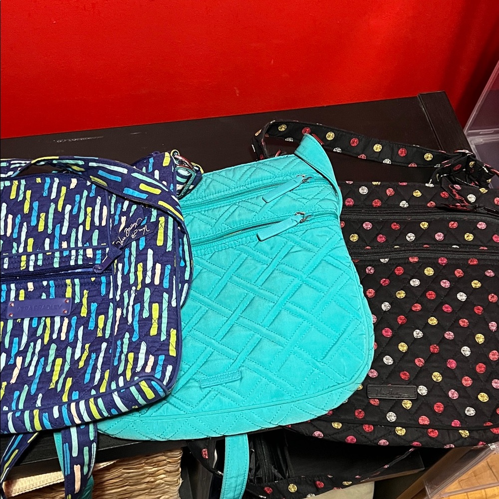 Vera Bradley Crossbody Bags - Blue, Teal, Black with Patterns